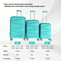 3-Piece Hard Shell Luggage Set With TSA Lock - 20in 24in 28in Spinner Suitcases With 360° Wheels And Silicone Handles