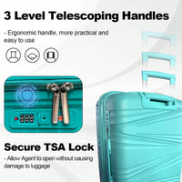 3-Piece Hard Shell Luggage Set With TSA Lock - 20in 24in 28in Spinner Suitcases With 360° Wheels And Silicone Handles