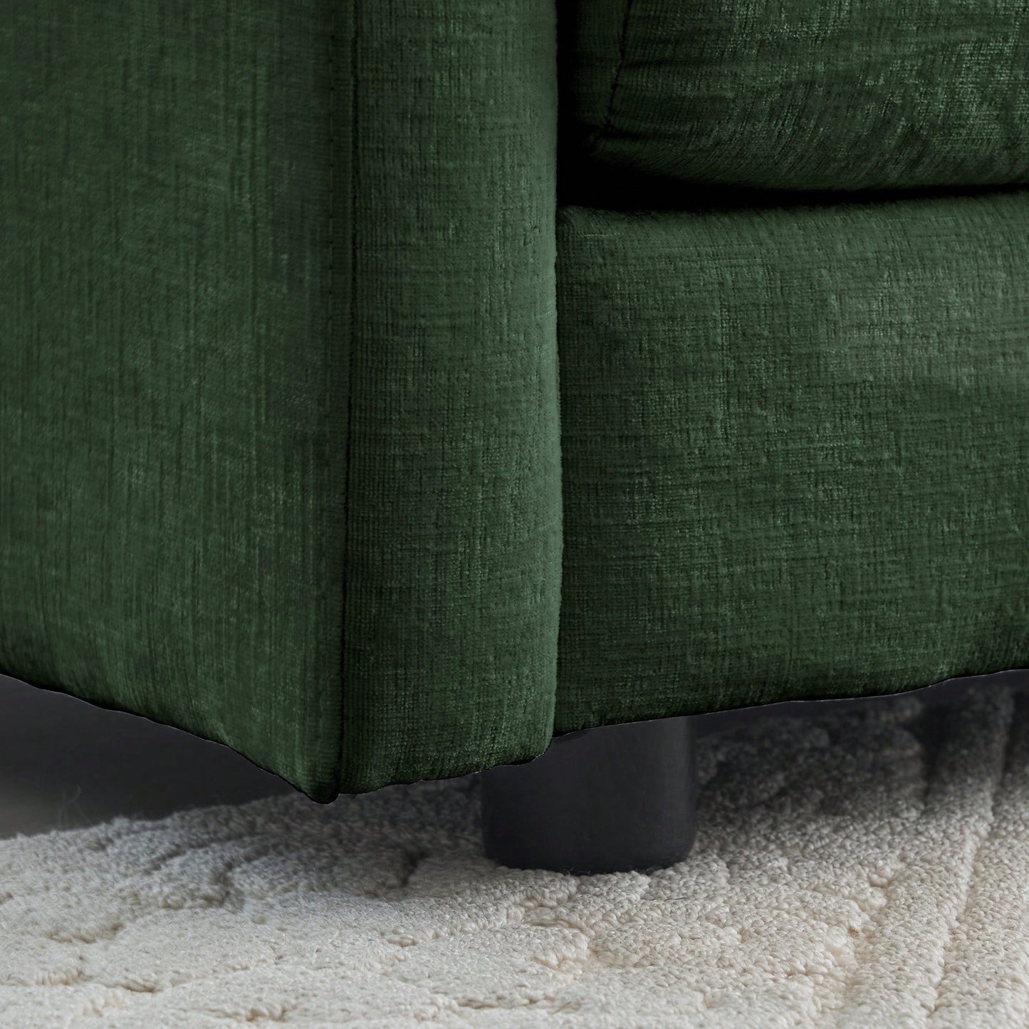 Green Chenille Fabric Ottoman Footrest For Versatile Sofa Combinations With Solid Wood Frame And High-Quality Sponge For Ultimate Comfort