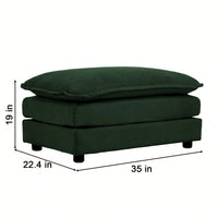 Green Chenille Fabric Ottoman Footrest For Versatile Sofa Combinations With Solid Wood Frame And High-Quality Sponge For Ultimate Comfort