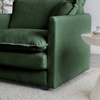 Green Chenille Fabric Ottoman Footrest For Versatile Sofa Combinations With Solid Wood Frame And High-Quality Sponge For Ultimate Comfort