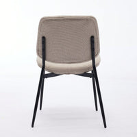 Modern Retro Linen Dining Chairs Set Of 2 With Ergonomic Backrest And Metal Legs For Kitchen And Dining Room Beige