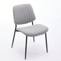 Modern Retro Linen Dining Chairs Set Of 2 With Ergonomic Backrest And Metal Legs For Kitchen And Dining Room Beige