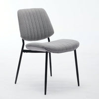 Modern Retro Linen Dining Chairs Set Of 2 With Ergonomic Backrest And Metal Legs For Kitchen And Dining Room Beige
