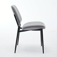 Modern Retro Linen Dining Chairs Set Of 2 With Ergonomic Backrest And Metal Legs For Kitchen And Dining Room Beige