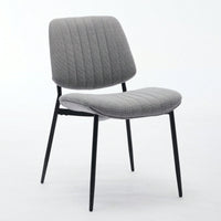 Modern Retro Linen Dining Chairs Set Of 2 With Ergonomic Backrest And Metal Legs For Kitchen And Dining Room Beige