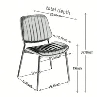 Modern Retro Linen Dining Chairs Set Of 2 With Ergonomic Backrest And Metal Legs For Kitchen And Dining Room Beige