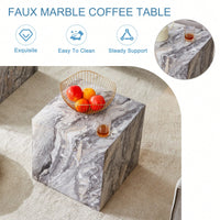 Modern Gray Textured MDF Coffee Table Stylish Design Easy Assembly Elevate Your Living Space