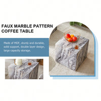 Modern Gray Textured MDF Coffee Table Stylish Design Easy Assembly Elevate Your Living Space