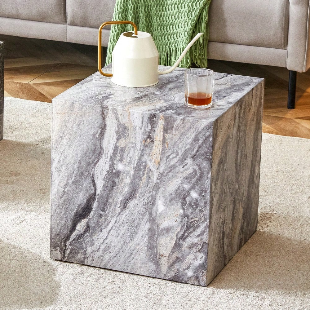 Modern Gray Textured MDF Coffee Table Stylish Design Easy Assembly Elevate Your Living Space