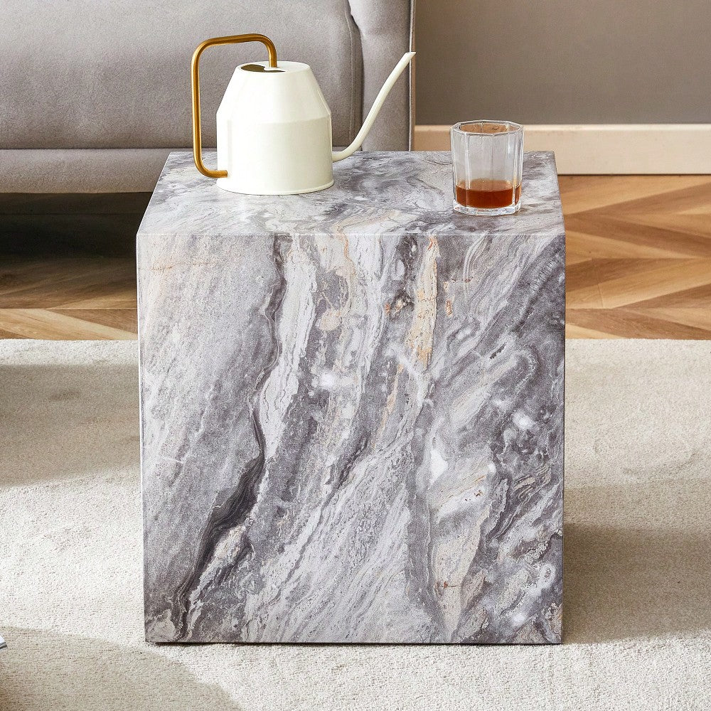 Modern Gray Textured MDF Coffee Table Stylish Design Easy Assembly Elevate Your Living Space