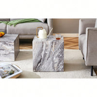 Modern Gray Textured MDF Coffee Table Stylish Design Easy Assembly Elevate Your Living Space