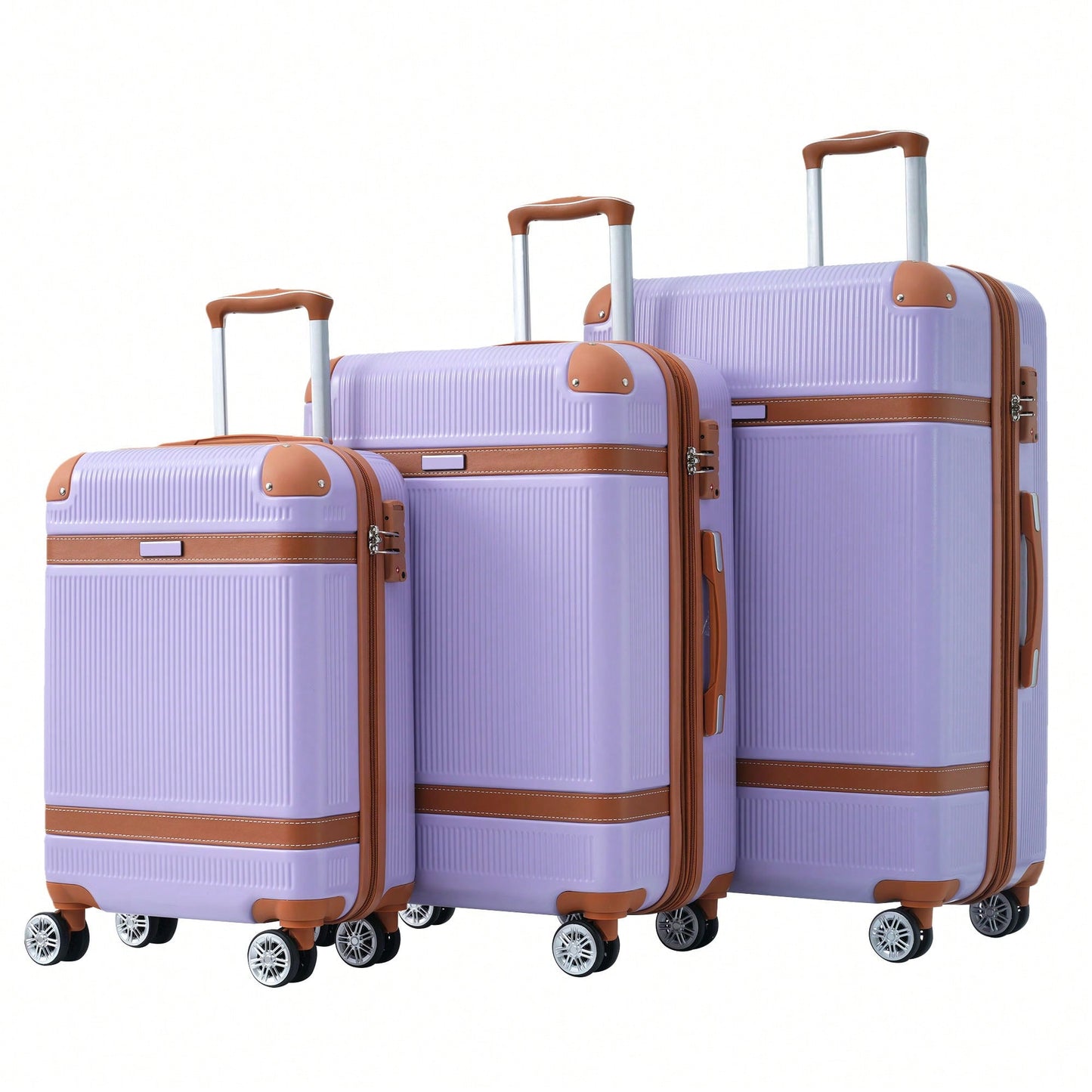 Lightweight 3 Piece Hardshell Luggage Set With 8 Spinner Wheels And TSA Lock 20 24 28 Inch Durable Travel Suitcases