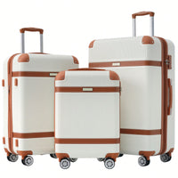 Lightweight 3 Piece Hardshell Luggage Set With 8 Spinner Wheels And TSA Lock 20 24 28 Inch Durable Travel Suitcases