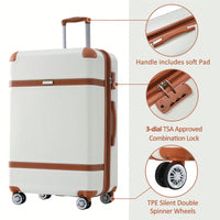 Lightweight 3 Piece Hardshell Luggage Set With 8 Spinner Wheels And TSA Lock 20 24 28 Inch Durable Travel Suitcases