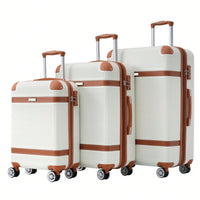 Lightweight 3 Piece Hardshell Luggage Set With 8 Spinner Wheels And TSA Lock 20 24 28 Inch Durable Travel Suitcases