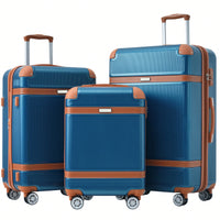 Lightweight 3 Piece Hardshell Luggage Set With 8 Spinner Wheels And TSA Lock 20 24 28 Inch Durable Travel Suitcases