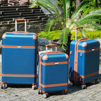 Lightweight 3 Piece Hardshell Luggage Set With 8 Spinner Wheels And TSA Lock 20 24 28 Inch Durable Travel Suitcases