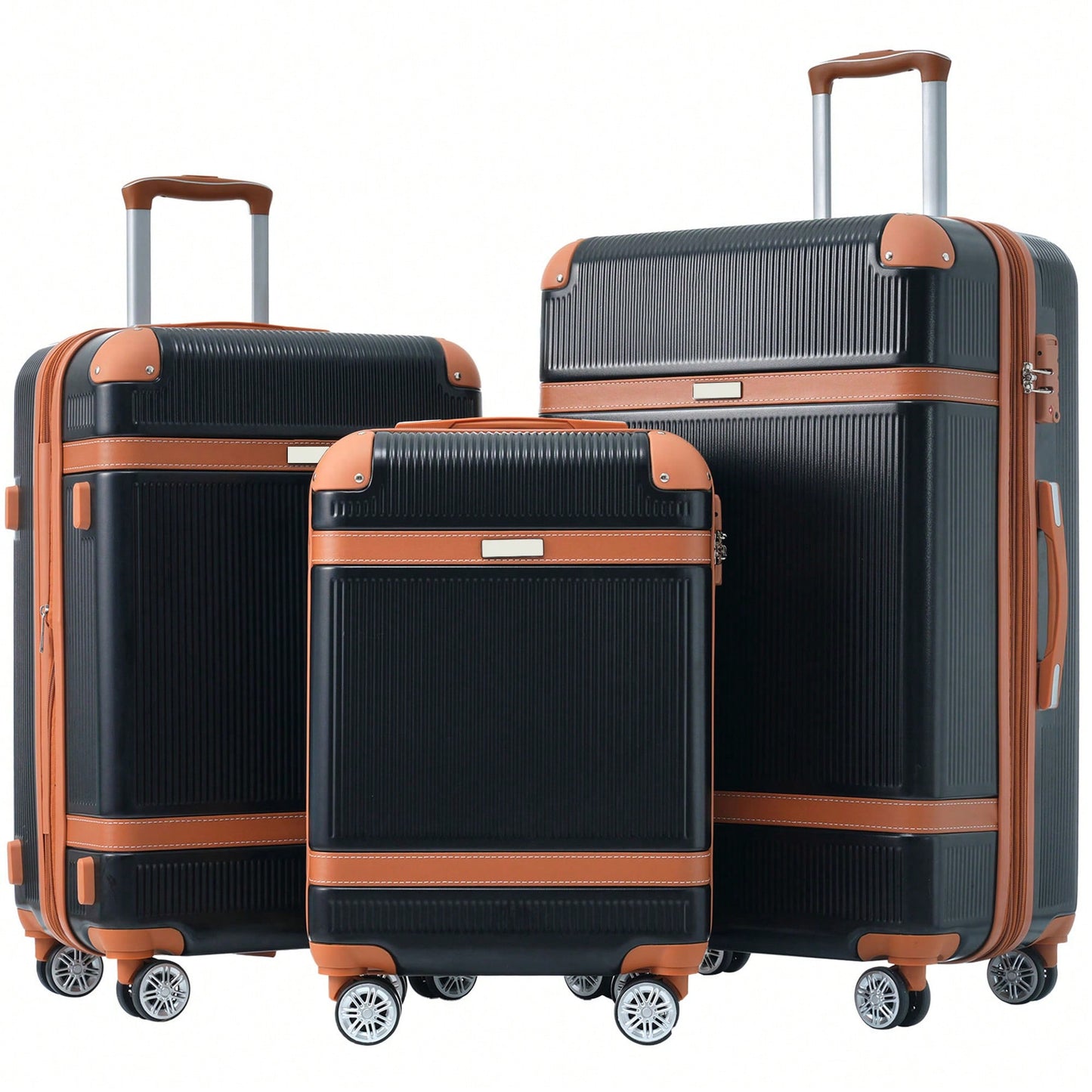 Lightweight 3 Piece Hardshell Luggage Set With 8 Spinner Wheels And TSA Lock 20 24 28 Inch Durable Travel Suitcases