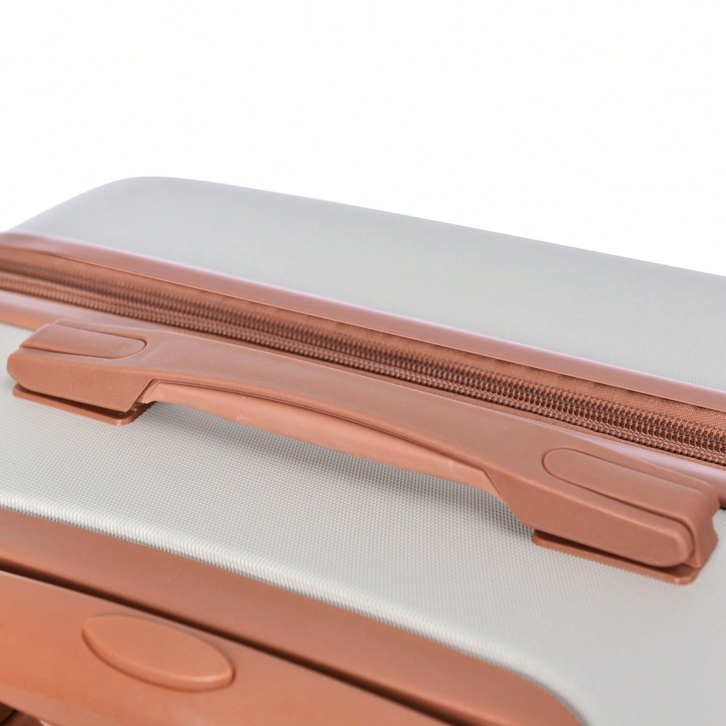 Lightweight Expandable 3 Piece Hardshell Luggage Set with Spinner Wheels and TSA Lock in Light Grey and Brown 20 24 28 Inch