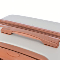 Lightweight Expandable 3 Piece Hardshell Luggage Set with Spinner Wheels and TSA Lock in Light Grey and Brown 20 24 28 Inch