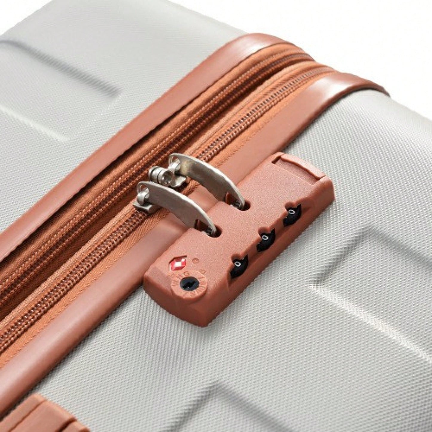 Lightweight Expandable 3 Piece Hardshell Luggage Set with Spinner Wheels and TSA Lock in Light Grey and Brown 20 24 28 Inch