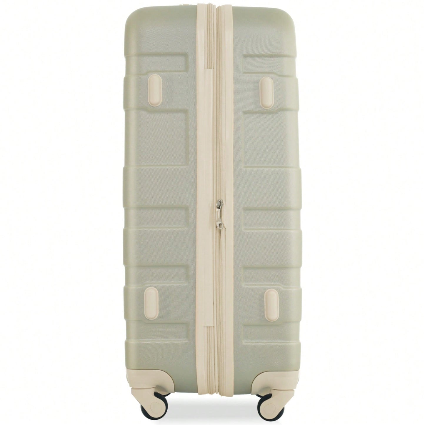 Expandable Hardshell Luggage Set 3pcs Lightweight Durable Suitcase With Spinner Wheels And TSA Lock 20'' 24'' 28'' In Golden Green And Beige