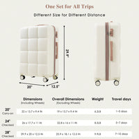 4 Piece Expandable Luggage Set With USB Port 20 Inch Carry On Durable ABS Hard Shell Suitcase Spinner Wheels Travel Bag And Cup Holder