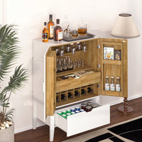 Elegant Bar Cabinet With Wine Racks And Stemware Holder For Home Storage And Display