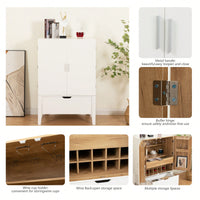 Elegant Bar Cabinet With Wine Racks And Stemware Holder For Home Storage And Display