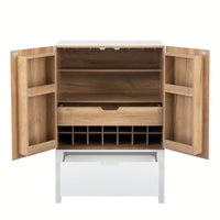 Elegant Bar Cabinet With Wine Racks And Stemware Holder For Home Storage And Display