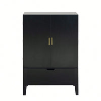 Elegant Bar Cabinet With Wine Racks And Stemware Holder For Home Storage And Display
