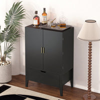 Elegant Bar Cabinet With Wine Racks And Stemware Holder For Home Storage And Display