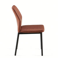 Modern PU Leather Armless Dining Chairs Set Of 4 With Metal Legs For Kitchen And Living Room