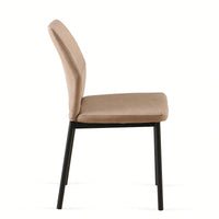 Modern PU Leather Armless Dining Chairs Set Of 4 With Metal Legs For Kitchen And Living Room