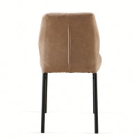 Modern PU Leather Armless Dining Chairs Set Of 4 With Metal Legs For Kitchen And Living Room