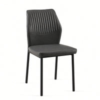 Modern PU Leather Armless Dining Chairs Set Of 4 With Metal Legs For Kitchen And Living Room