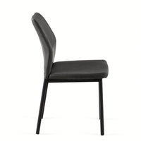 Modern PU Leather Armless Dining Chairs Set Of 4 With Metal Legs For Kitchen And Living Room