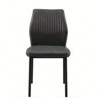 Modern PU Leather Armless Dining Chairs Set Of 4 With Metal Legs For Kitchen And Living Room