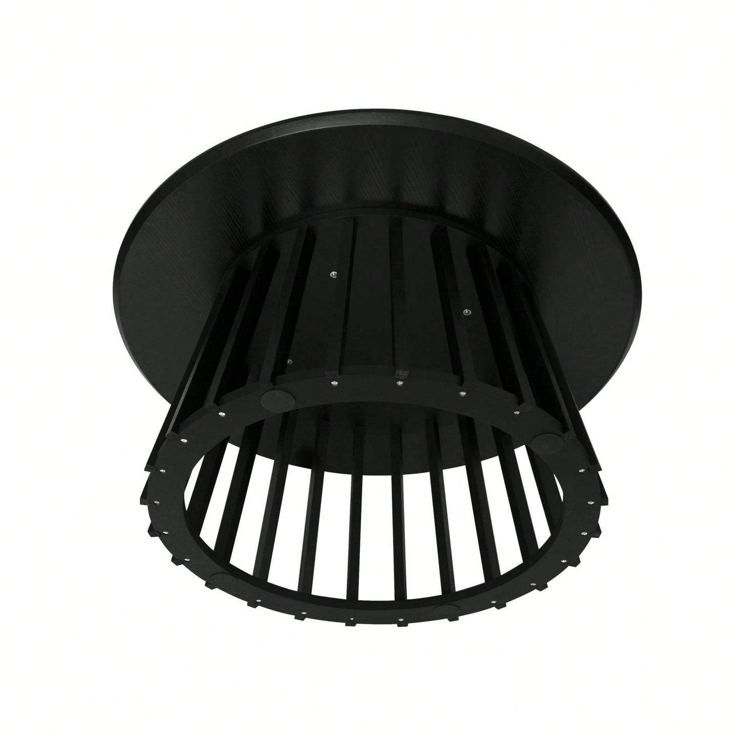 Round Coffee Table Set Of 2 With Grille Design For Living Room Bedroom And Balcony Scratch Resistant Waterproof Pine Wood Base