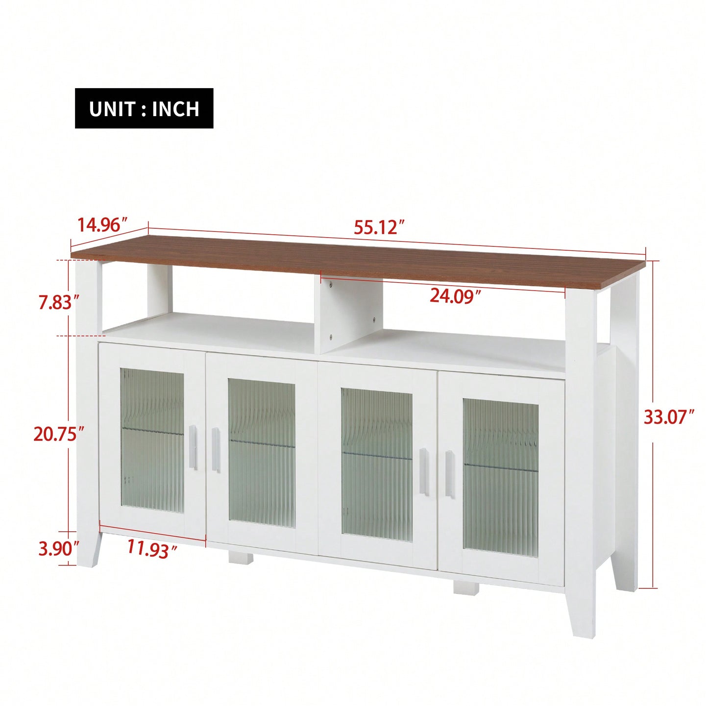 Elegant Storage Cabinet with Bluetooth LED Lighting and Changhong Glass Doors for Dining Room and Living Room