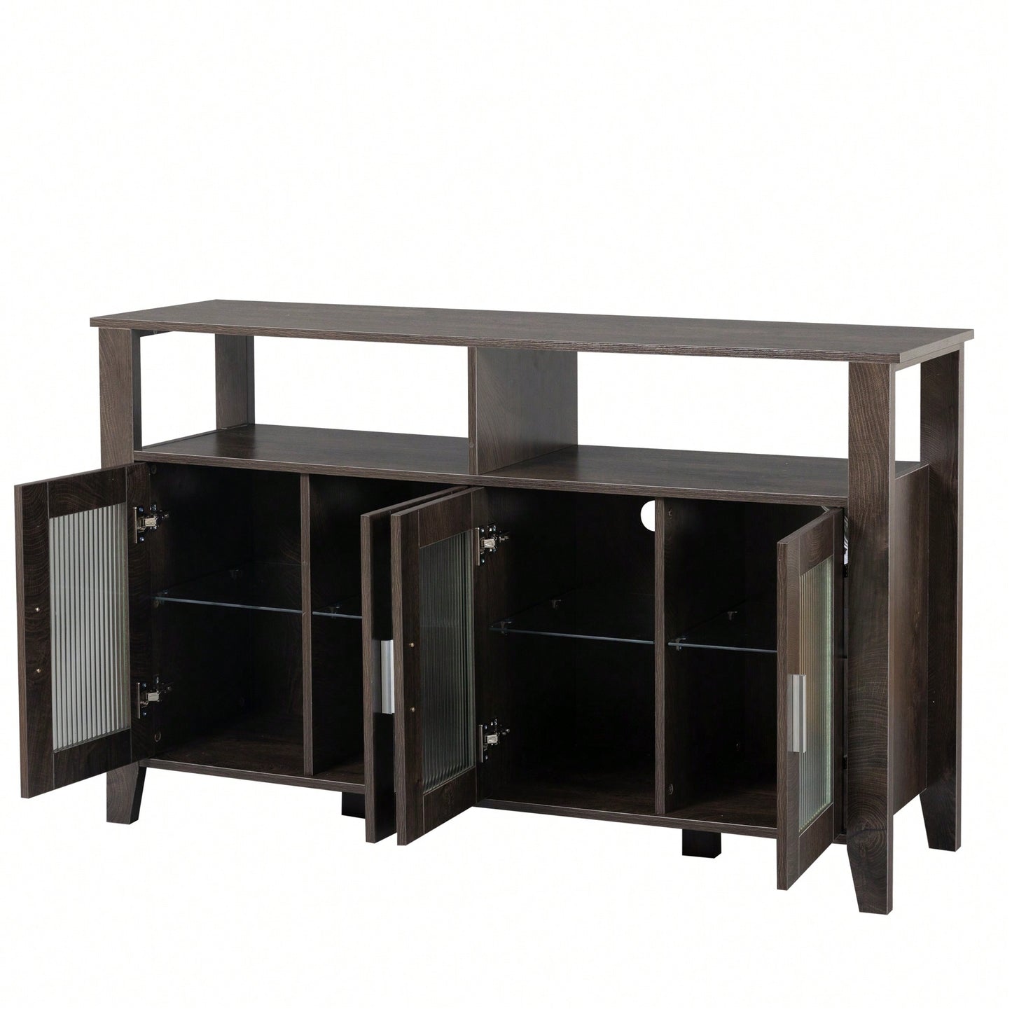 Elegant Storage Cabinet with Bluetooth LED Lighting and Changhong Glass Doors for Dining Room and Living Room