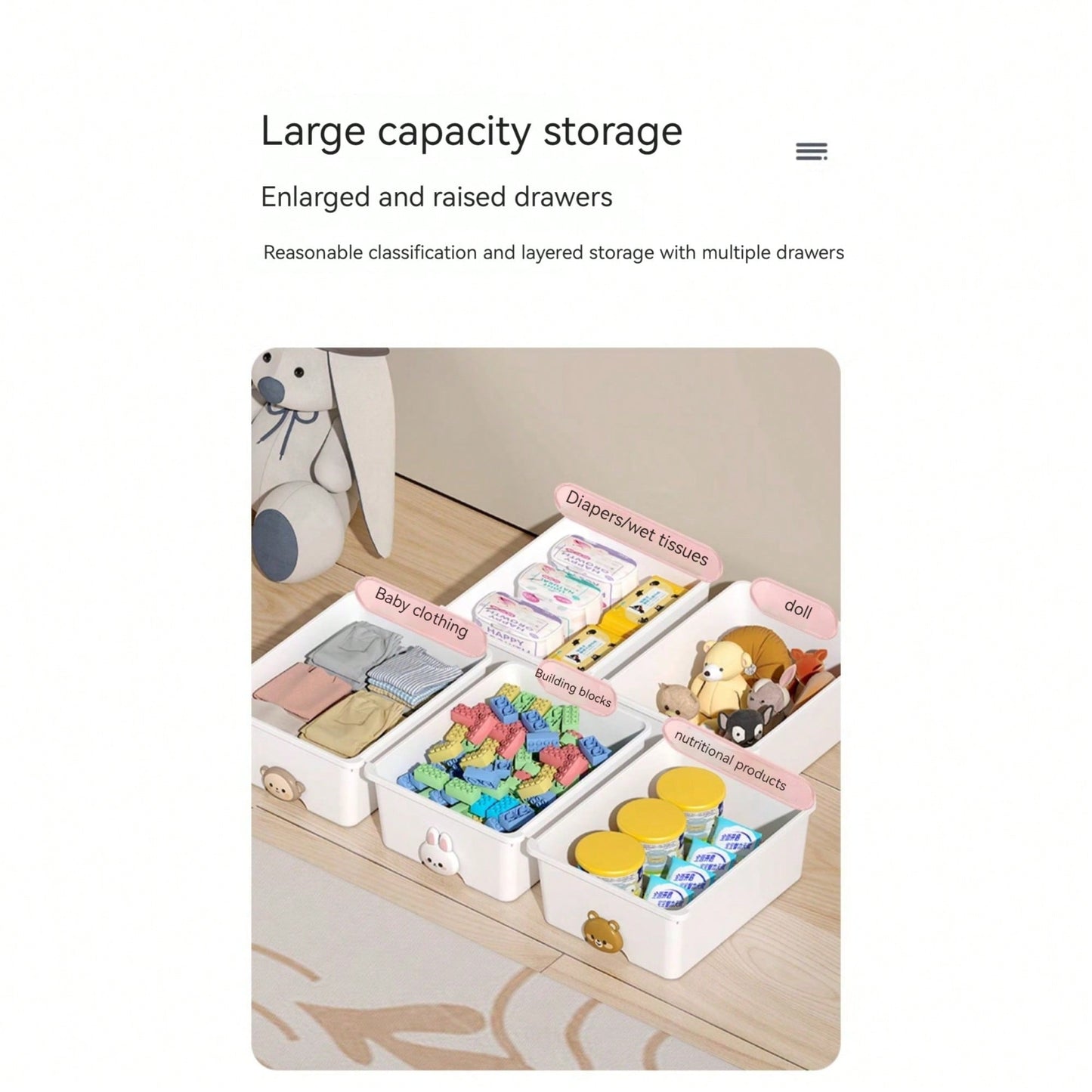 8 Drawer Rolling Storage Cart 4 Tier Organizer for Home Office and Dorm Durable Multi-Purpose Solution for Toys Books and More