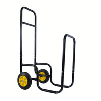 Heavy-Duty Firewood Log Carrier With Wheels - Versatile Outdoor Indoor Metal Dolly For Easy Wood Moving And Garden Tool Storage