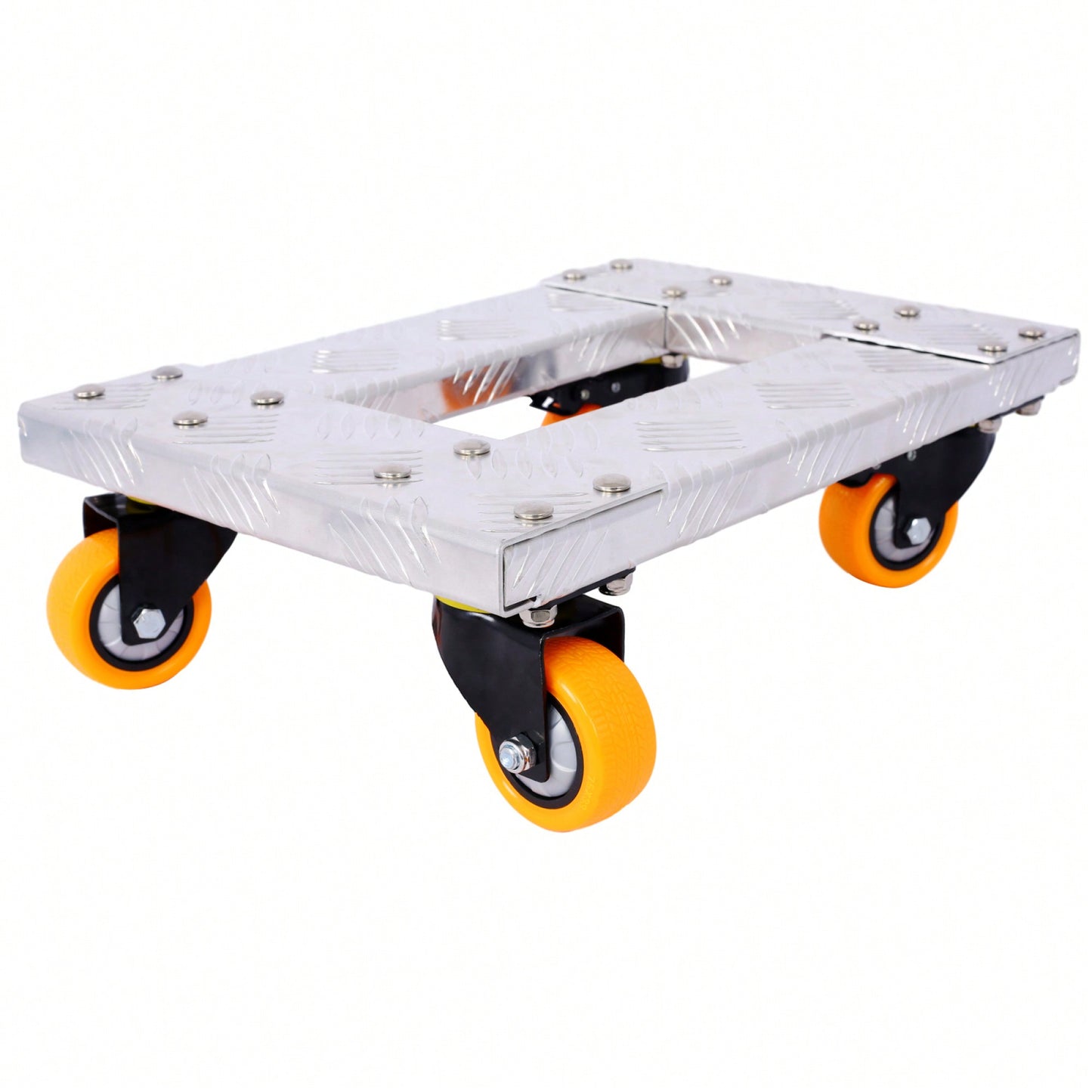 Heavy Duty Furniture Dolly Cart 18x12 Aluminum Frame With 3 TPU Casters And Brake For 800lbs Capacity