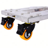 Heavy Duty Furniture Dolly Cart 18x12 Aluminum Frame With 3 TPU Casters And Brake For 800lbs Capacity