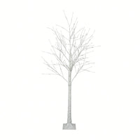 Lighted Birch Tree Set 4FT 5FT 6FT With Warm White LED Lights For Indoor Outdoor Christmas Decoration