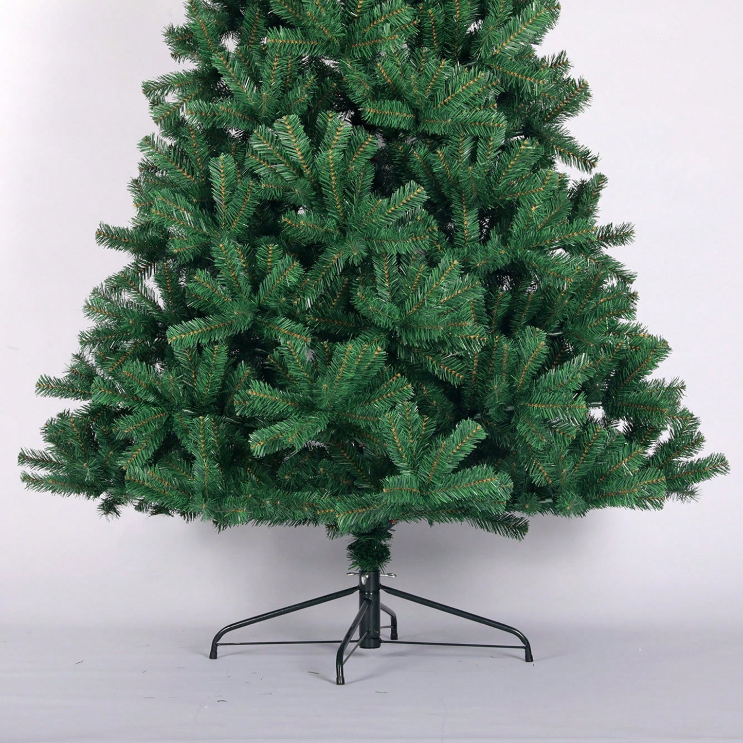 6ft Full Natural Spruce PVC Artificial Christmas Tree With Foldable Metal Stand Unlit Green