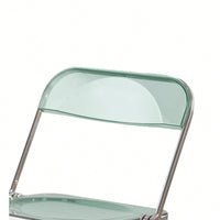 Transparent Folding Acrylic Chair Stackable Crystal Seat With Chrome Frame For Living Room And Events