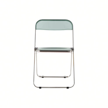 Transparent Folding Acrylic Chair Stackable Crystal Seat With Chrome Frame For Living Room And Events